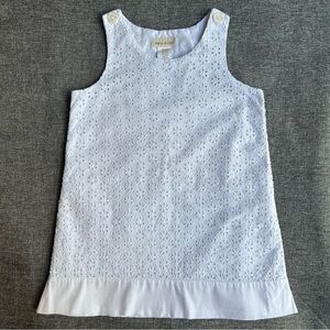 Marco & Lizzy Boutique Girls Eyelet Shift Dress Sleeveless White 5